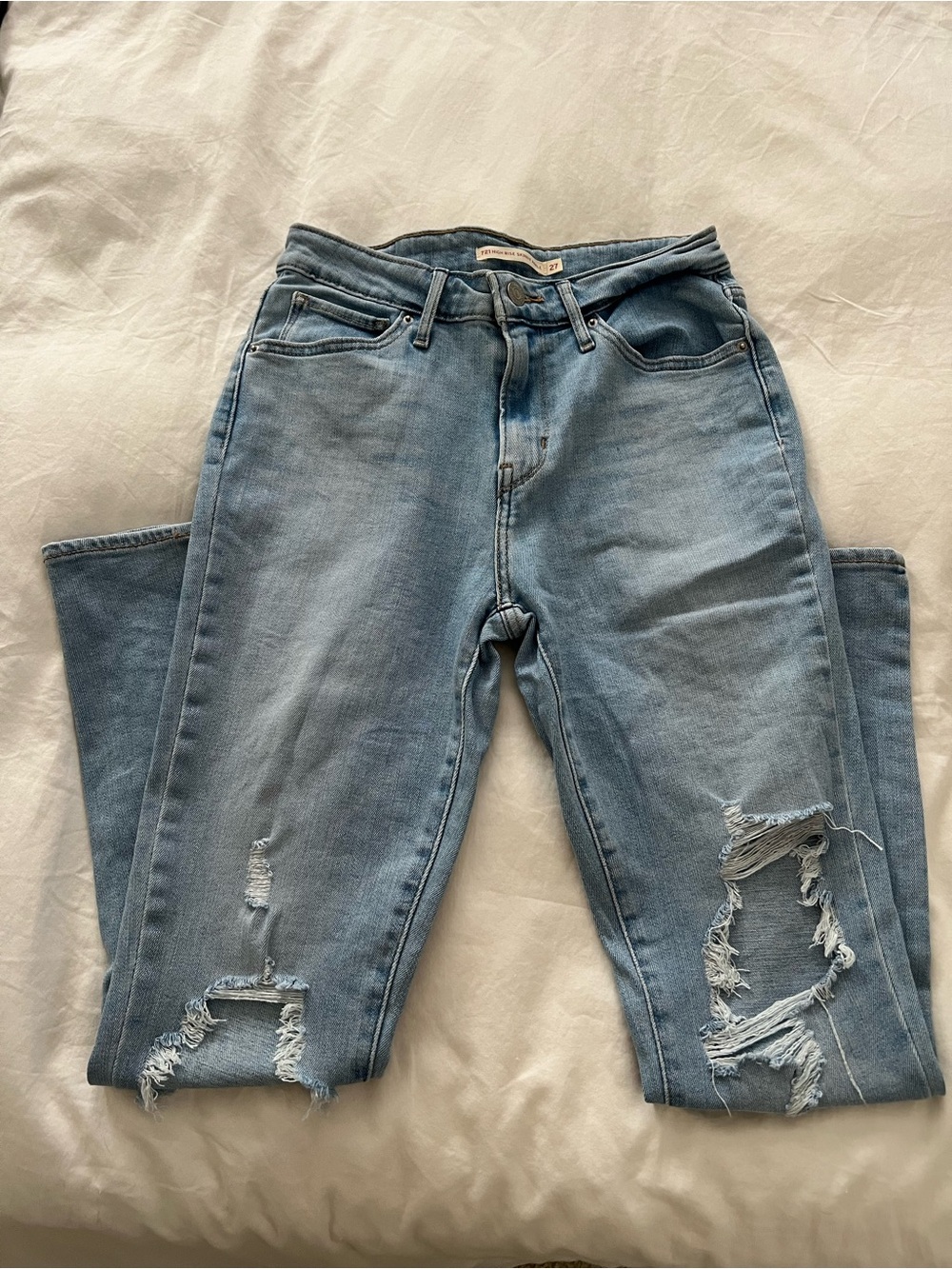 Levi's Light Blue Distressed High-Rise Women's Jeans